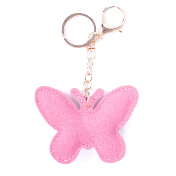 Bling Crystal Rhinestone Pink Butterfly Keychain -31143AB-G