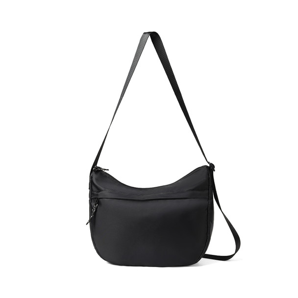 Adjustable Strap Nylon Crescent Bag-LCBG1427-BK