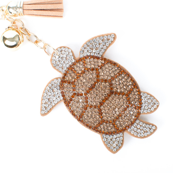 Bling Crystal Rhinestone Gold Turtle Tassel-31616LCT-G