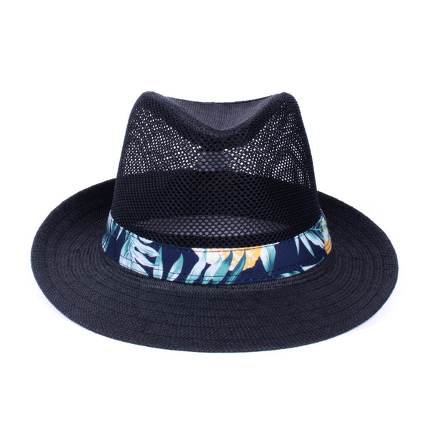 Men's S/S Cooling Mesh Banded Fashion Fedora Hat-FSS17134