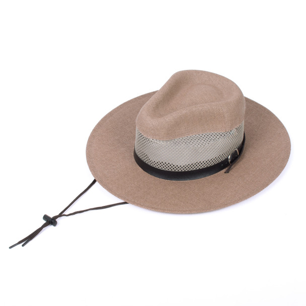 Men's S/S Leather Belt Banded Mesh Fashion Fedora Hat-FSS1713