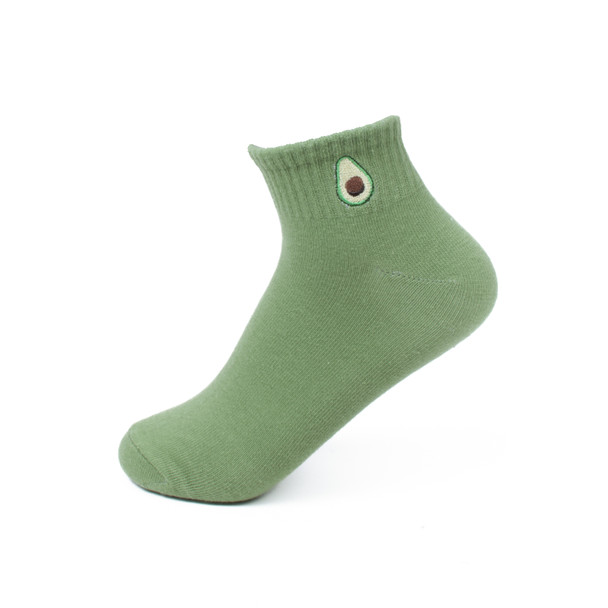 Ladies' Assorted Low-Cut Avocado 6 pre-pack Ribbed Socks-LN6F1646