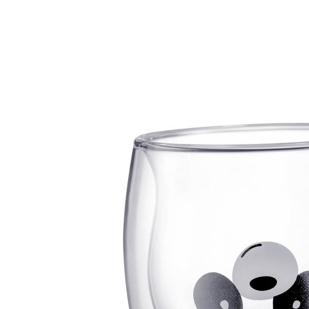 Double Walled Clear Panda Cup- 250ML -DWC1005