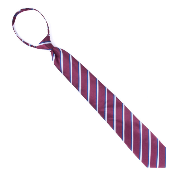 6 Pc Men's Burgundy Striped Zipper Ties - MPWZ-RD2