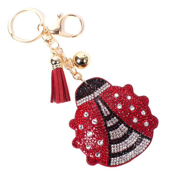 Bling Crystal Rhinestone Ladybug Keychain-31065SI-G