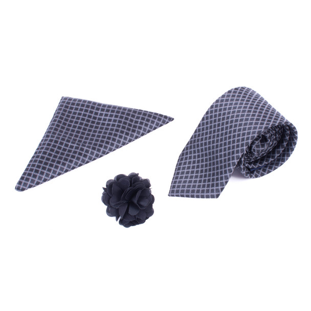 12 pc Pattern Tie, Matching Hanky and Lapel Pin Box Set-THLB4000-SS