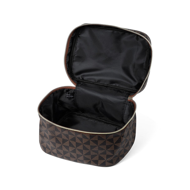 Vegan Leather Geo Printed Train Case