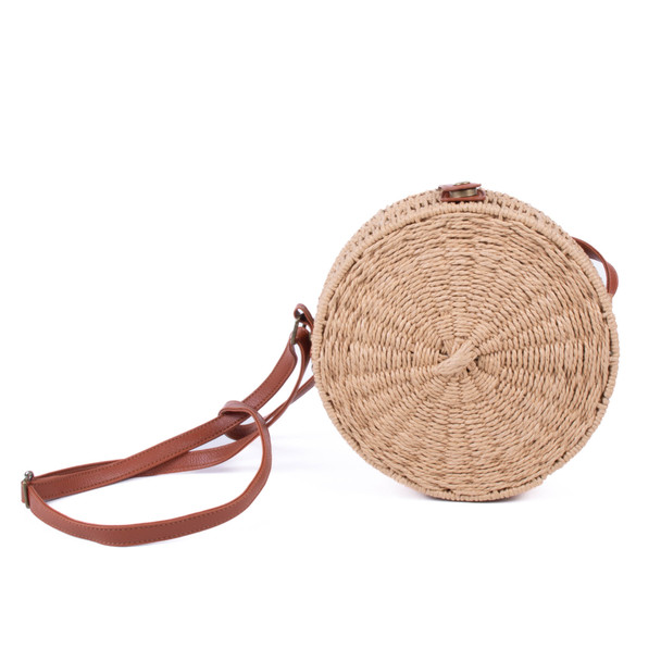 Ladies Round Rattan Wicker Crossbody Bag-STWBG01