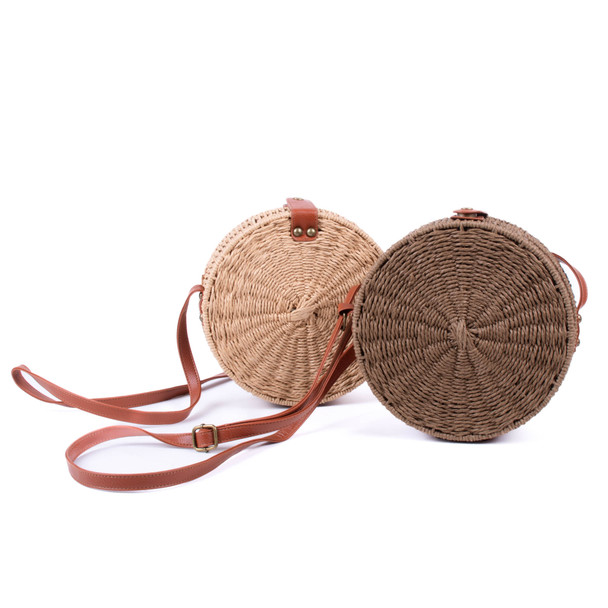 Ladies Round Rattan Wicker Crossbody Bag-STWBG01