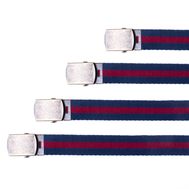 Men Striped Canvas Adjustable Slide Belt-BEB3302