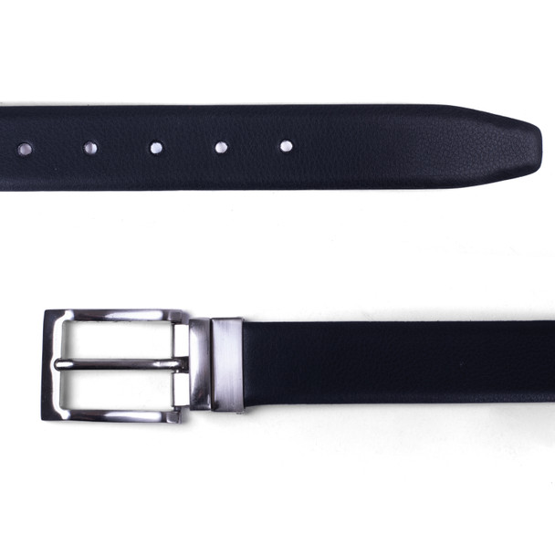 Men's Genuine Black/Brown Reversible Dress Belt - (RVMGLD-DRY1)