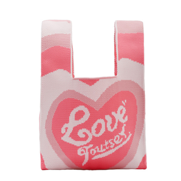 Mini Pink 'Love' Heart Pattern Tote Bag -KTBG02