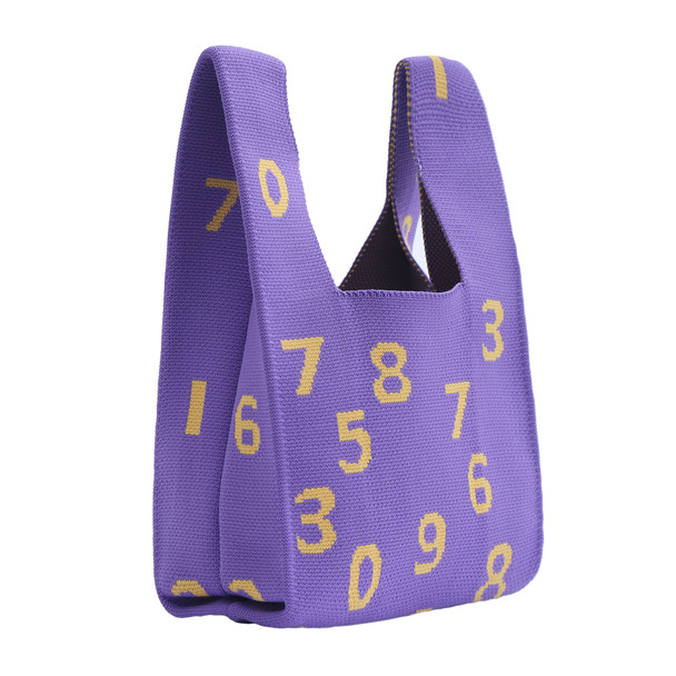  Mini Number Pattern Knit Tote Bag - KTBG08