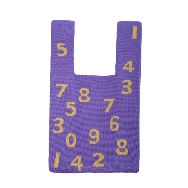  Mini Number Pattern Knit Tote Bag - KTBG08