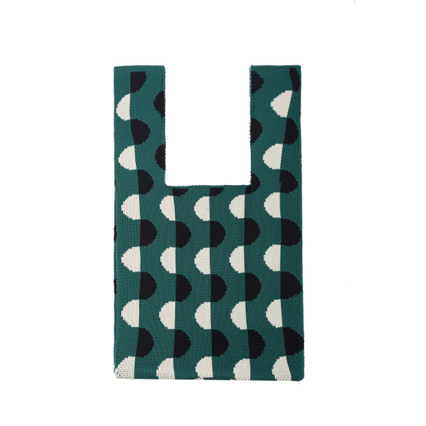 Mini Abstract Pattern Knit Tote Bag - KTBG22