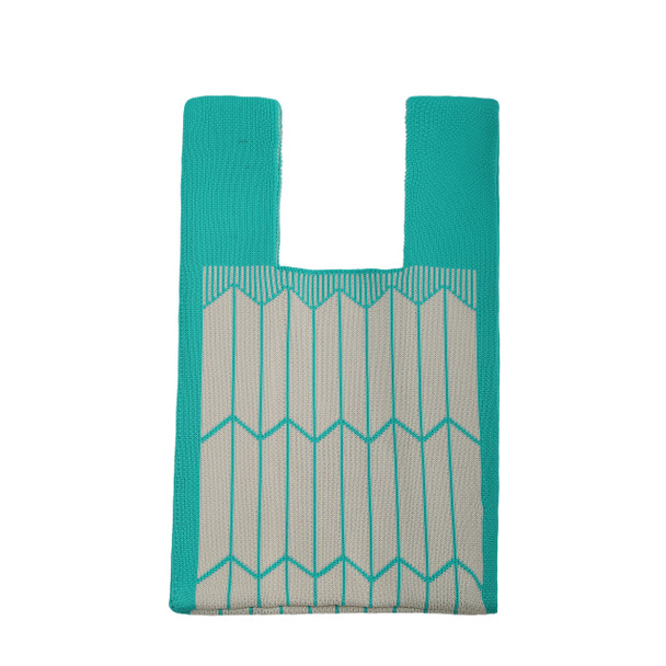  Mini Aqua Abstract Knit Tote Bag -KTBG23