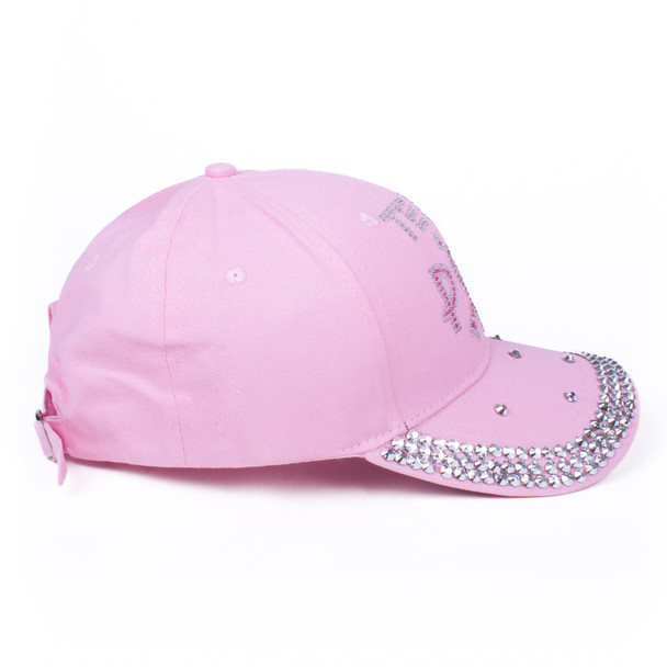 Team Pink Breast Cancer Awareness Crystal Bling Cap-CP9616