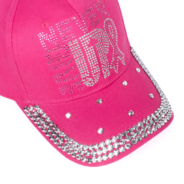 Never Give Up Breast Cancer Awareness Crystal Bling Cap- CP9623