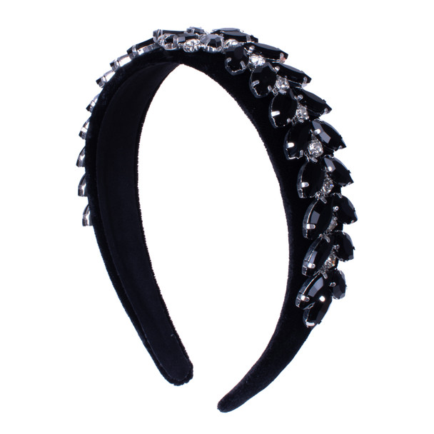 Ladies Bejeweled Decor Velvet Headband -PHB1048