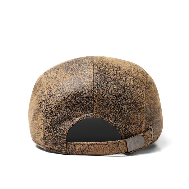 Men's Faux Aged Leather Ivy Hat-IFW1733