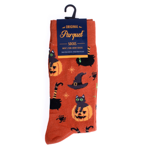 Men's Halloween Theme Novelty Socks-NVS19654-OR