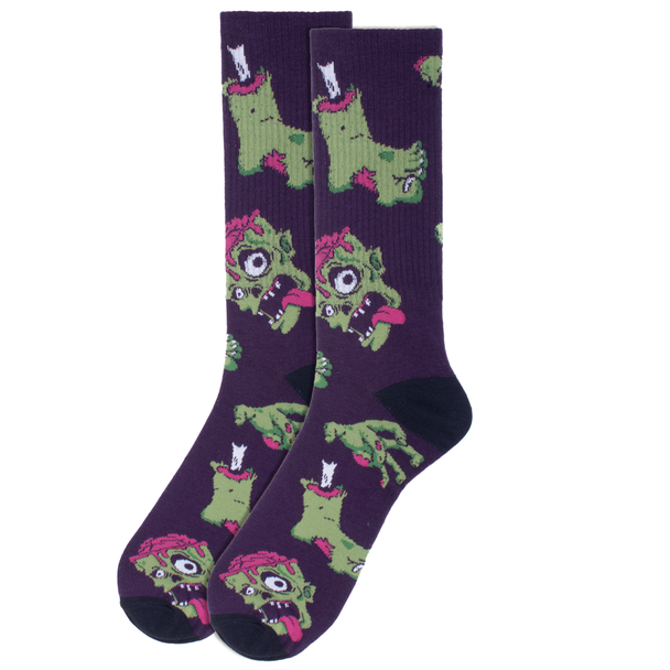 Men's Halloween Zombie Novelty Socks-NVPS2049-PUR