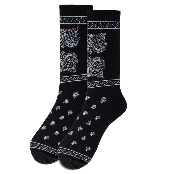 Men's Ribbed Paisley Bandana Novelty Socks-NVPS2047