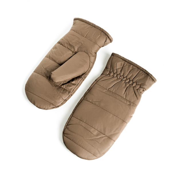 Ladies fabric puff padded mitten, one size-PM1000