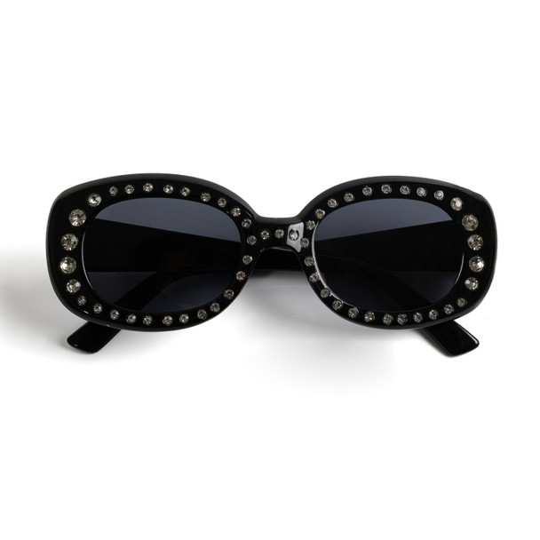 Black Oval Bling Sunglasses- LSG1014