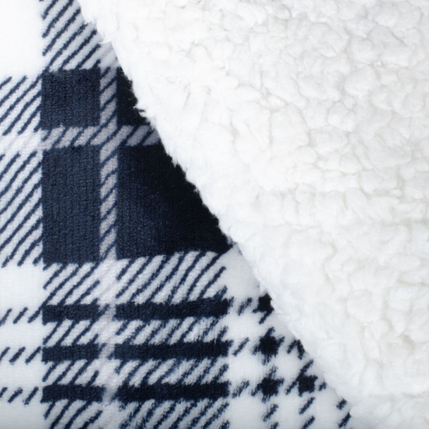 Gingham Sherpa Lined Blanket-CBK004