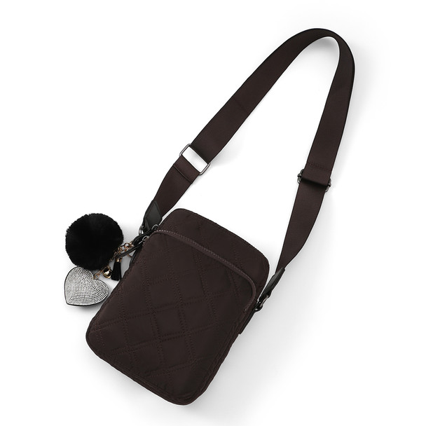 Ladies Nylon Puffer Quilt Crossbody Bag-LCBG1484