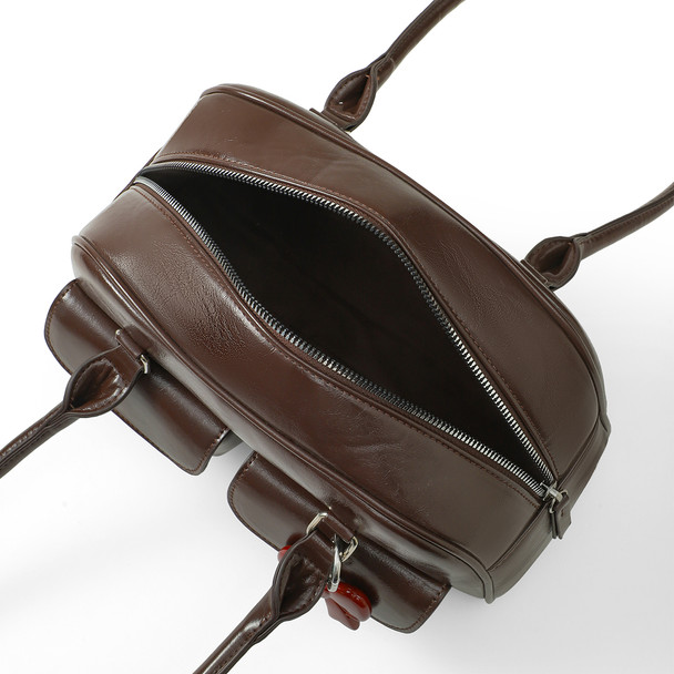 Frankie Shoulder Bag with Bow Heart Charm -LCBG1491-BR