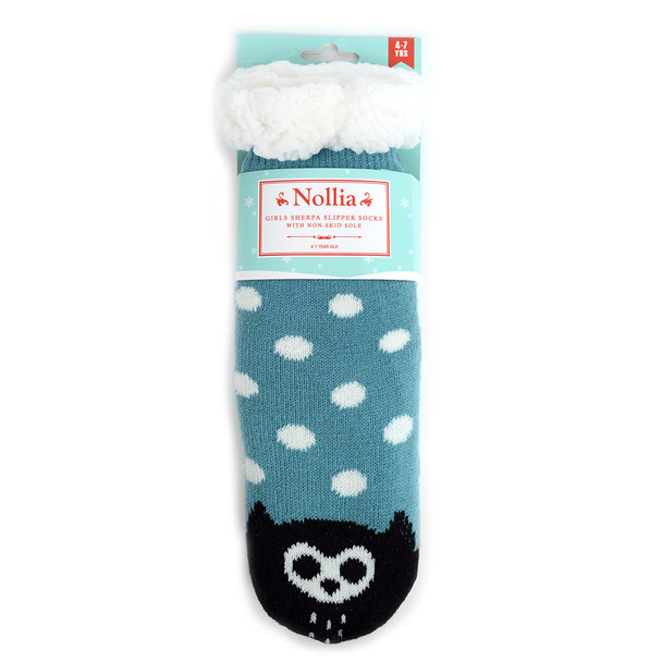 24 Pc Assorted Girl's Plush Fleece Lined Sherpa Slipper Socks - GWFLS-24pk