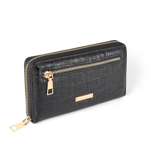 Textured PU Leather Zip Wallet - LWBG1211