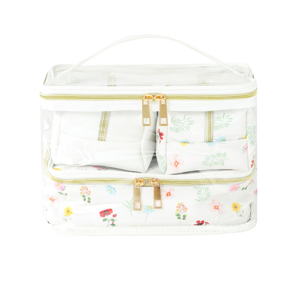 4PC Wild Floral Print Cosmetic Set- LNCTB2019-BEI