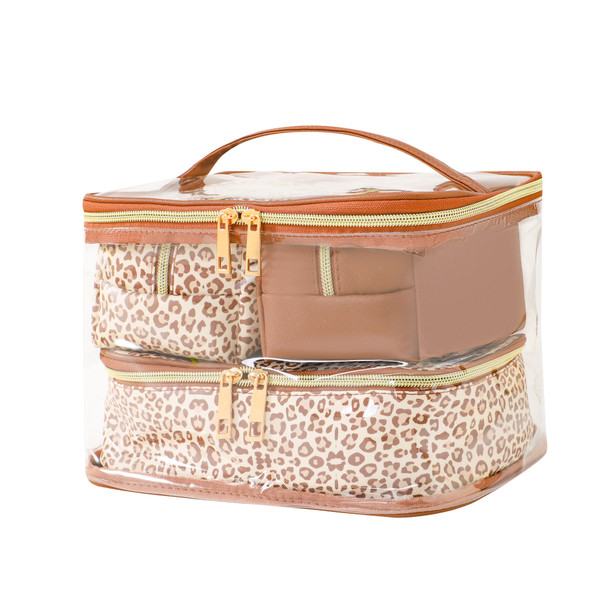 4pc Leopard Print Cosmetic Set - LNCTB2017-BR
