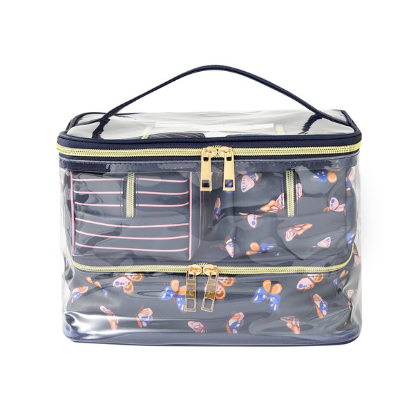 4pc Butterflies and Stripes Print Cosmetic Set - LNCTB2016-NV