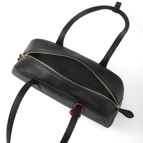 Constance Shoulder Bag with Heart and Lock Charm -LCBG1494-BK Constance Shoulder Bag with Heart and Lock Charm -LCBG1494-BK