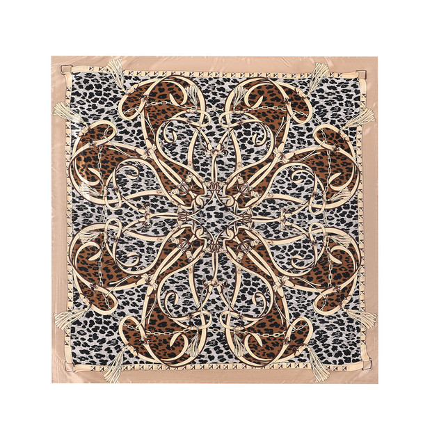 Satin Polyester Leopard Baroque Print Scarf - SFC1002