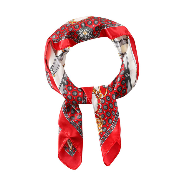 Satin Polyester Baroque Chain Print Scarf - SFC1015