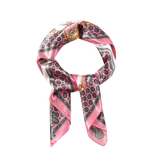 Satin Polyester Baroque Chain Print Scarf - SFC1015