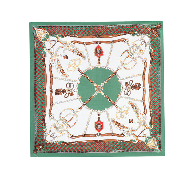 Satin Polyester Baroque Chain Print Scarf - SFC1015