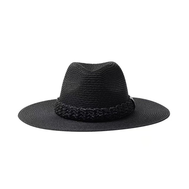 Ladies Wide Brim Sun Straw Hat with Braided Band-LFH1121