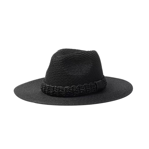 Ladies Wide Brim Sun Straw Hat with Braided Band-LFH1121
