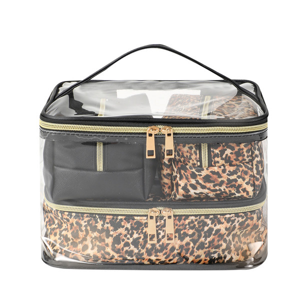 4pc Leopard Black Cosmetic Set - LNCTB2024-CH