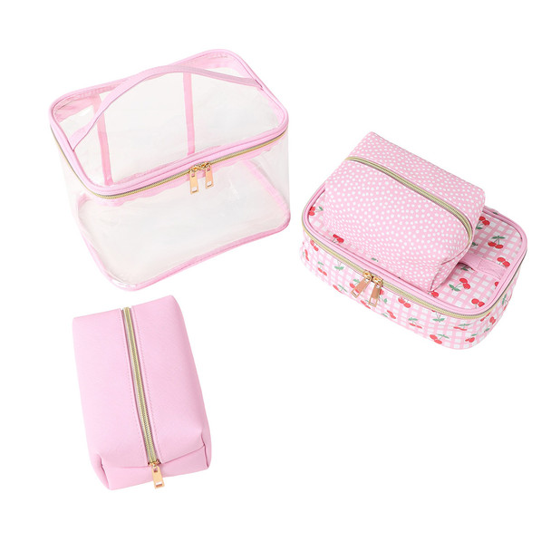 4pc Cherries Cosmetic Set - LNCTB2022-PK 4pc Cherries Cosmetic Set - LNCTB2022-PK