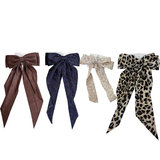 4PK Random Assorted Ribbon Hair Clip set-4BOW-ASSORTED 4PK Random Assorted Ribbon Hair Clip set-4BOW-ASSORTED