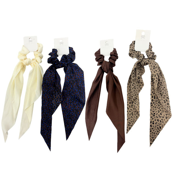 4PK Random Assorted Ribbon Scrunchie Scarf Hair Tie Set -4RIBBON-ASSORTED 4PK Random Assorted Ribbon Scrunchie Scarf Hair Tie Set -4RIBBON-ASSORTED