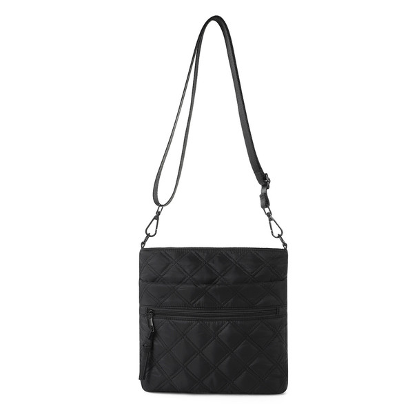 Helley Crossbody with Puffer Knotted Zip-LCBG1482-BK Helley Crossbody with Puffer Knotted Zip-LCBG1482-BK