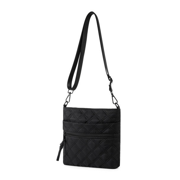 Helley Crossbody with Puffer Knotted Zip-LCBG1482-BK Helley Crossbody with Puffer Knotted Zip-LCBG1482-BK